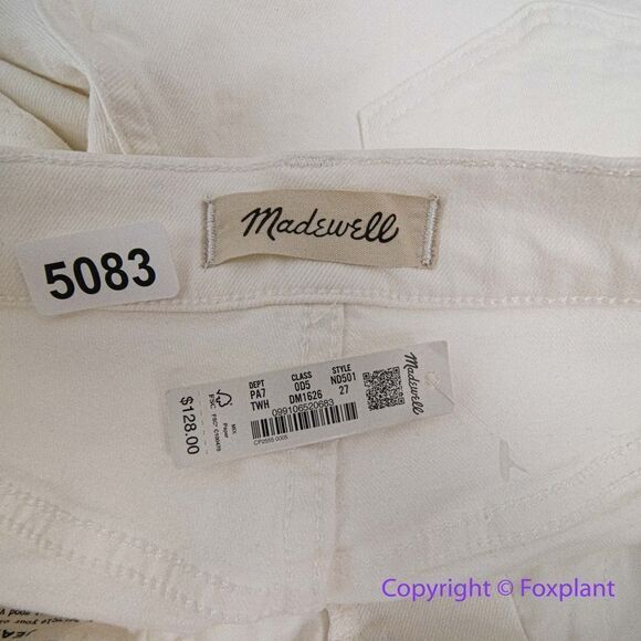 NEW Madewell The‎ High-Rise Perfect Vintage Jean in Tile White, 27 - Picture 13 of 16